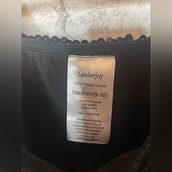 Girls (size 7-8y) Flapper Dress Black Sequin Halloween Costume 20’s era - Picture 5 of 5